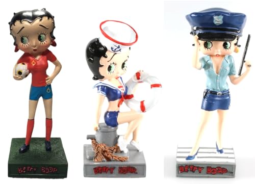 OPO 10 - Lot von 3 Betty-Boop-Figuren 15 cm: Fußballer + Matrose + US-Polizei - BB8 von OPO 10