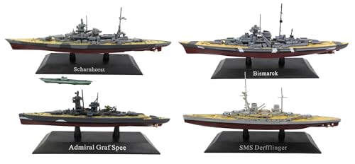 OPO 10 - Lot von 4 Kriegsschiffen 1/1250: Bismarck + Admiral GRAF Spee + Scharnhost + SMS Derfflinger / WSL56 / 1+2+3+13 von OPO 10