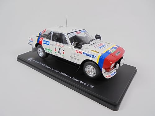 OPO 10 - Modellauto im Maßstab 1/24, kompatibel mit Peugeot 504 V6 Coupé Nicolas/Lefèbvre Safari Rally 1978 – RVQ48 von OPO 10