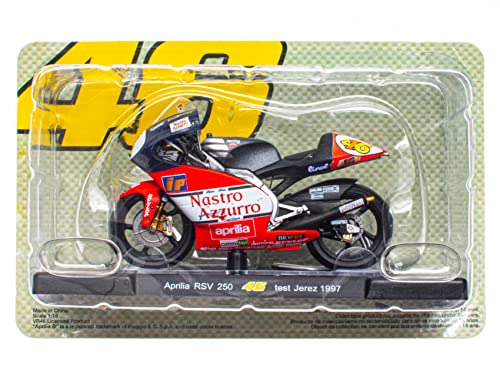 OPO 10 - Motorrad 1/18 von "The Doctor Valentino Rossi #46, Reproduktion kompatibel mit Aprilia RSV 250 - Test Jerez 1997 - VR036 von OPO 10