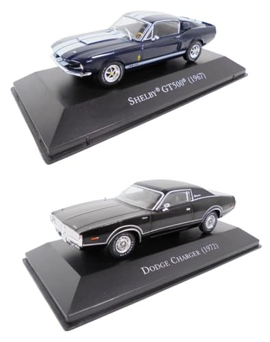 OPO 10 - Set mit 2 Miniaturautos im Maßstab 1/43, kompatibel mit Shelby GT500 + Dodge Charger - ACL01 von OPO 10