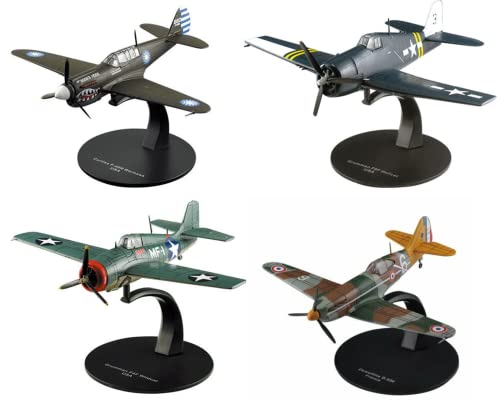 OPO 10 - Set mit 4 Kampfflugzeugen im Maßstab 1:72, kompatibel mit Grumman + Curtiss + DEWOITINE - G13+18+21+37- NG28 von OPO 10