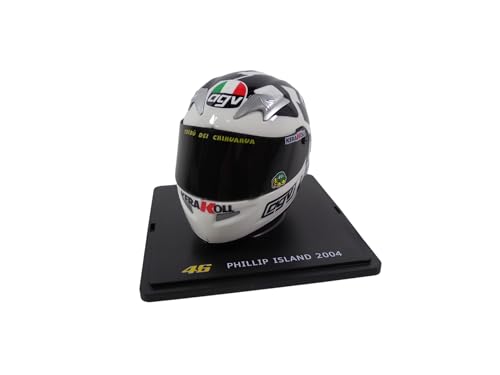 OPO 10 - Valentino Rossi Moto GP Phillip Island Helm im Maßstab 1:5, Saison 2004, kompatibel mit Yamaha YZR-M1 – CR014 von OPO 10