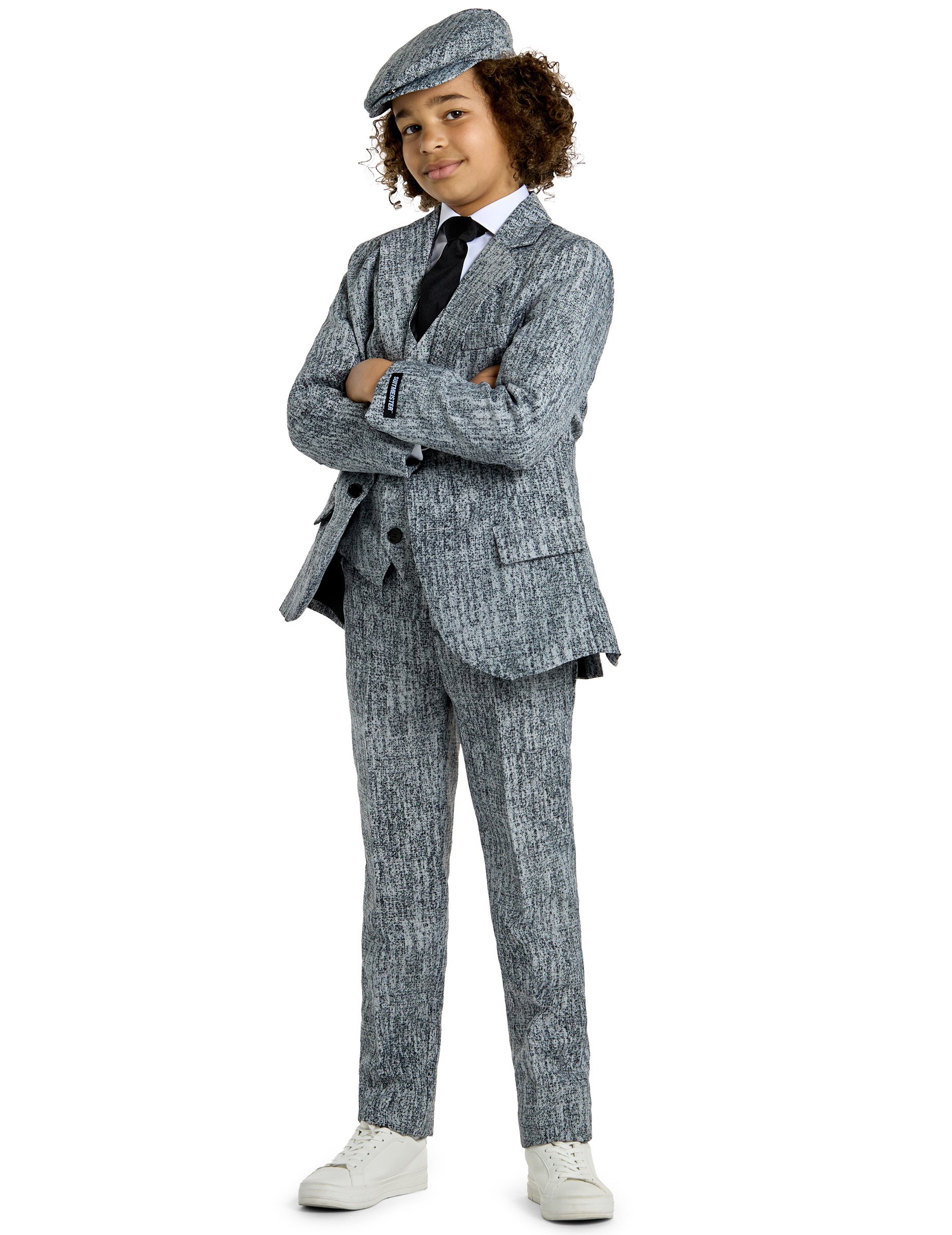 20er Gangsterkostüm für Kinder Suitmeister grau-schwarz von OPPO MERCHANDISE GROUP