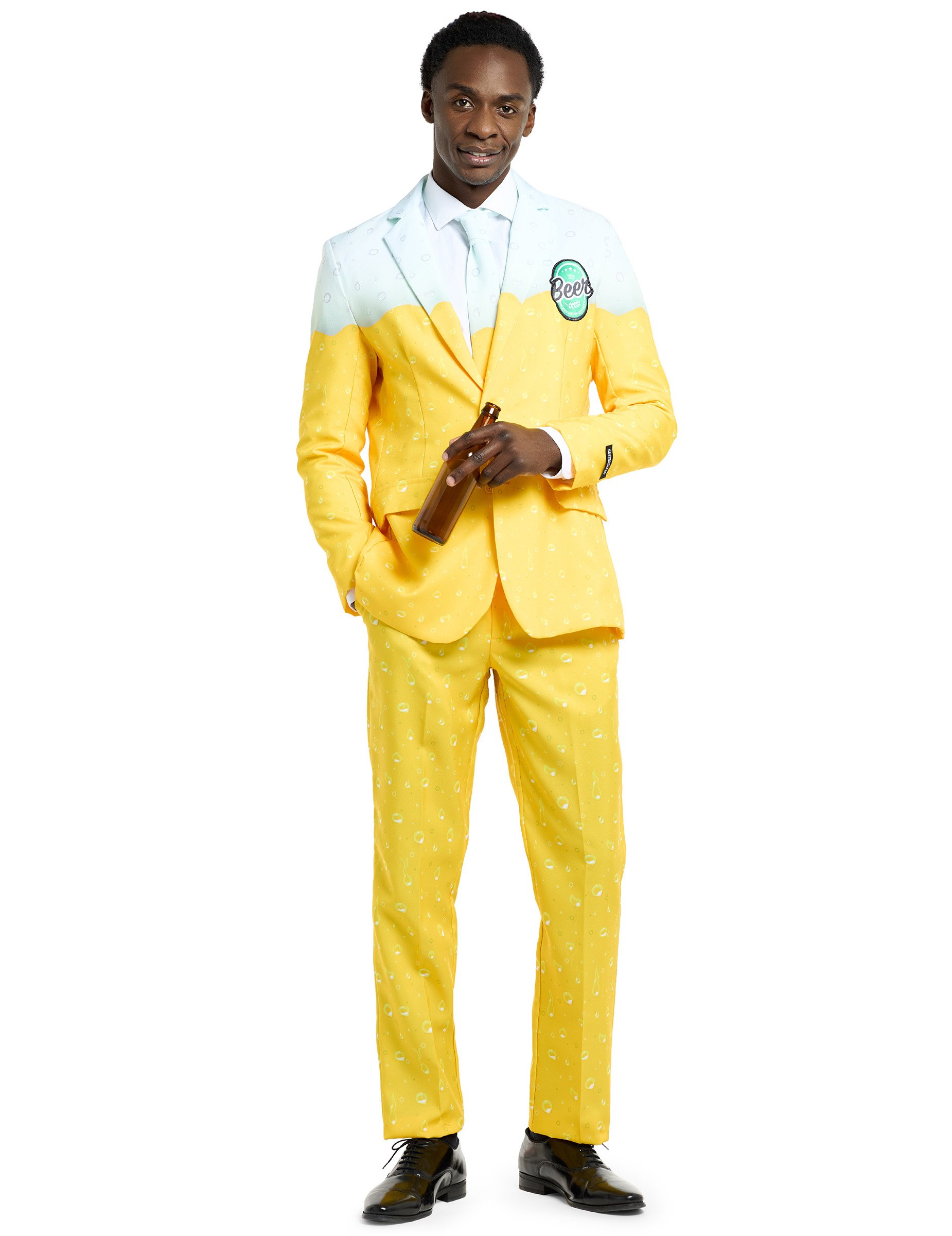 Offizieller Mr. Bier Suitmeister Partyanzug für Herren gelb-weiß von OPPO MERCHANDISE GROUP