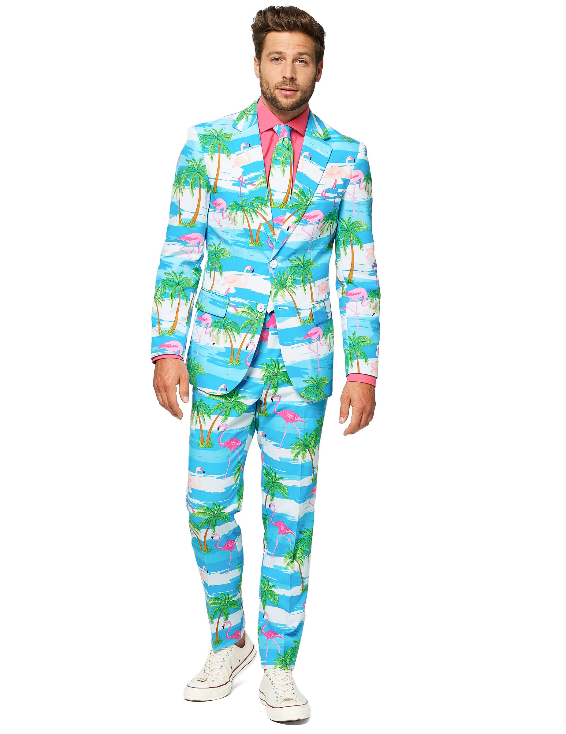 Opposuits-Herrenanzug Flamingo Karneval hellblau von OPPO MERCHANDISE GROUP