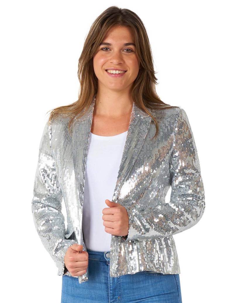 Silberne Pailletten Blazerjacke Suitmeister von OPPO MERCHANDISE GROUP