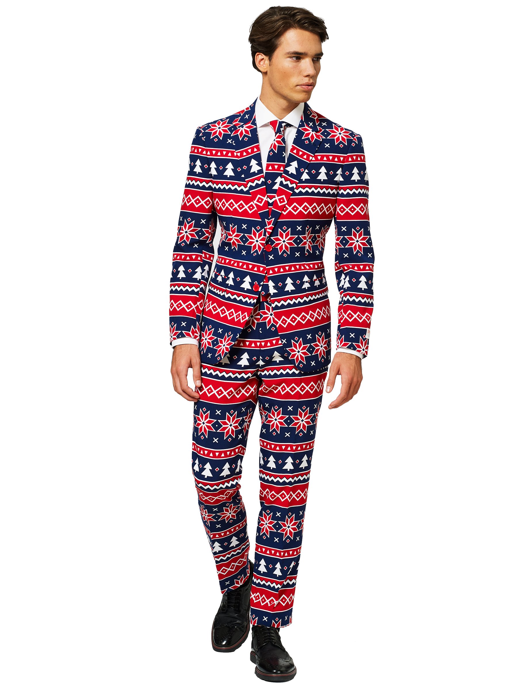 Mr. Nordic Weihnachtsanzug für Herren von Opposutis blau-rot-weiss von OPPOSUITS