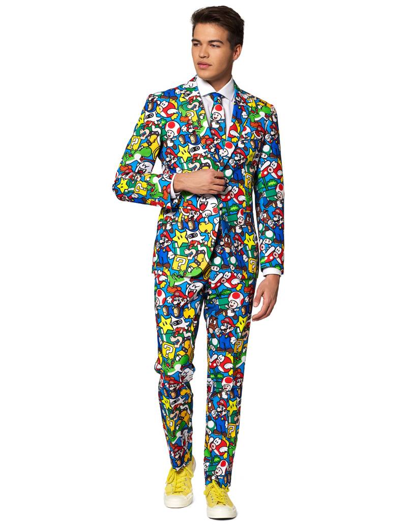 Mr. Super Mario-Kostüm für Herren Opposuits Faschingskostüm bunt von OPPOSUITS