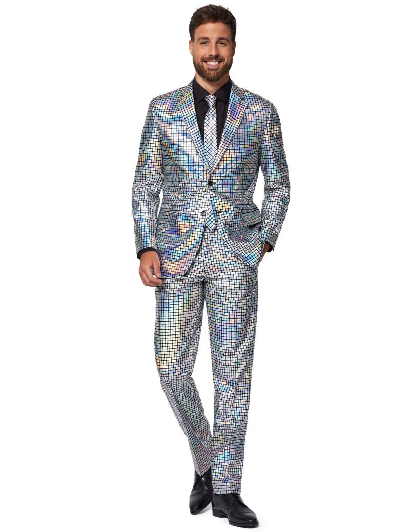 Opposuits Discoballer-Herrenanzug 70er Jahre silber von OPPOSUITS