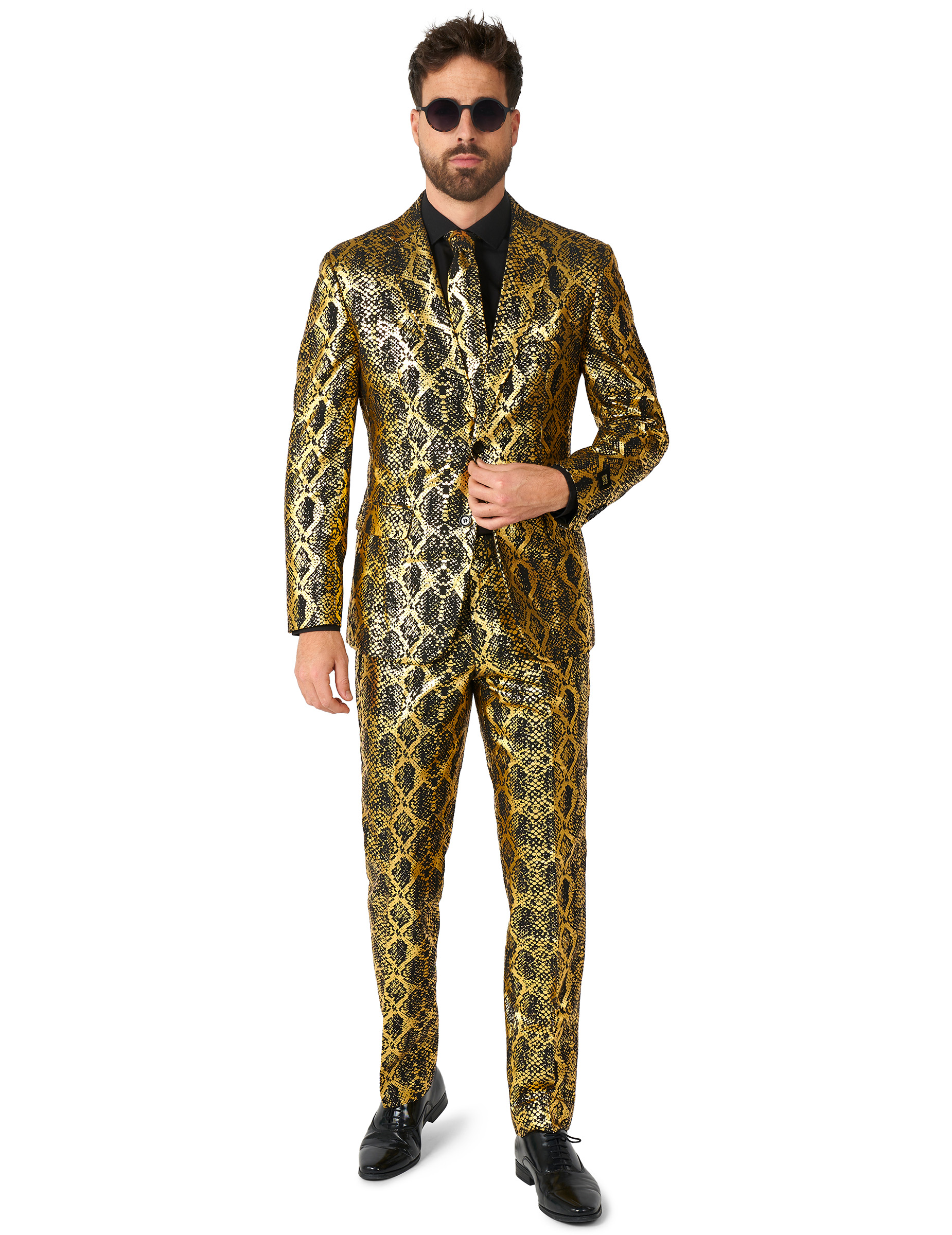 Opposuits Herrenanzug Schlange Schwarz-Gold von OPPOSUITS