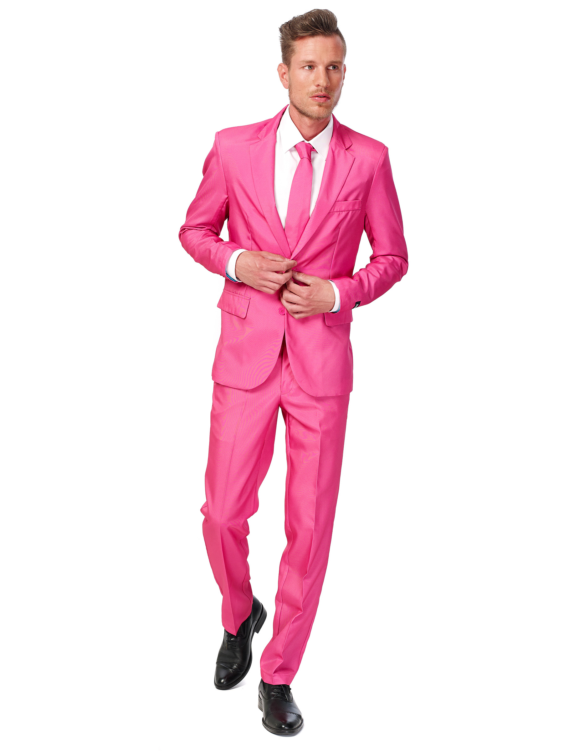 Suitmeister Anzug einfarbig Plus Size pink von OPPOSUITS