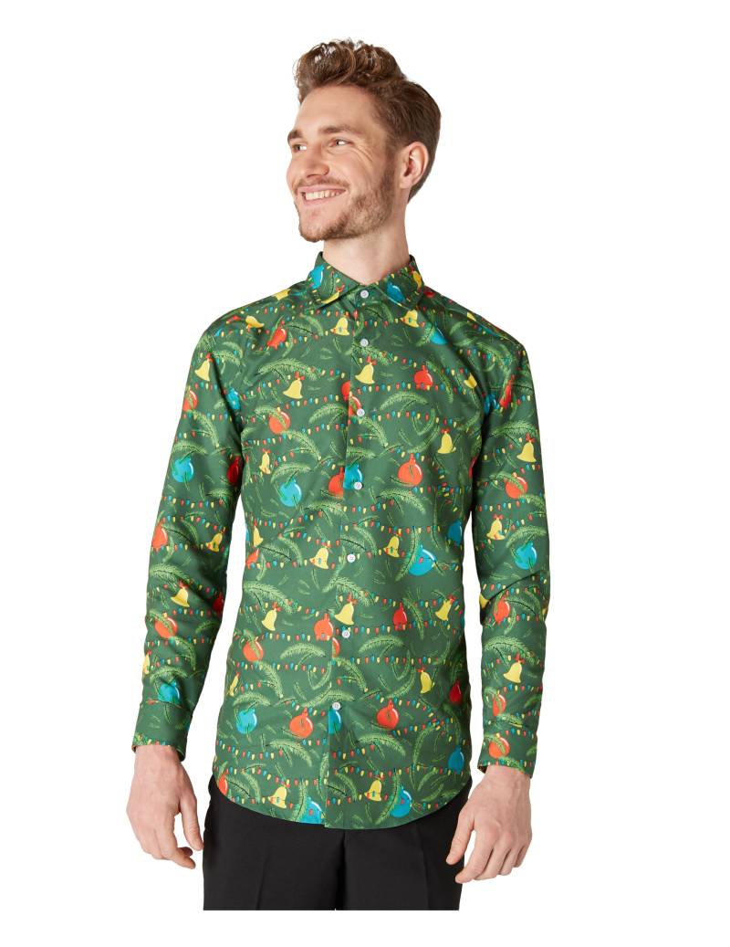 Suitmeister Hemd Weihnachten Weihnachtsmotiv Grün von OPPOSUITS