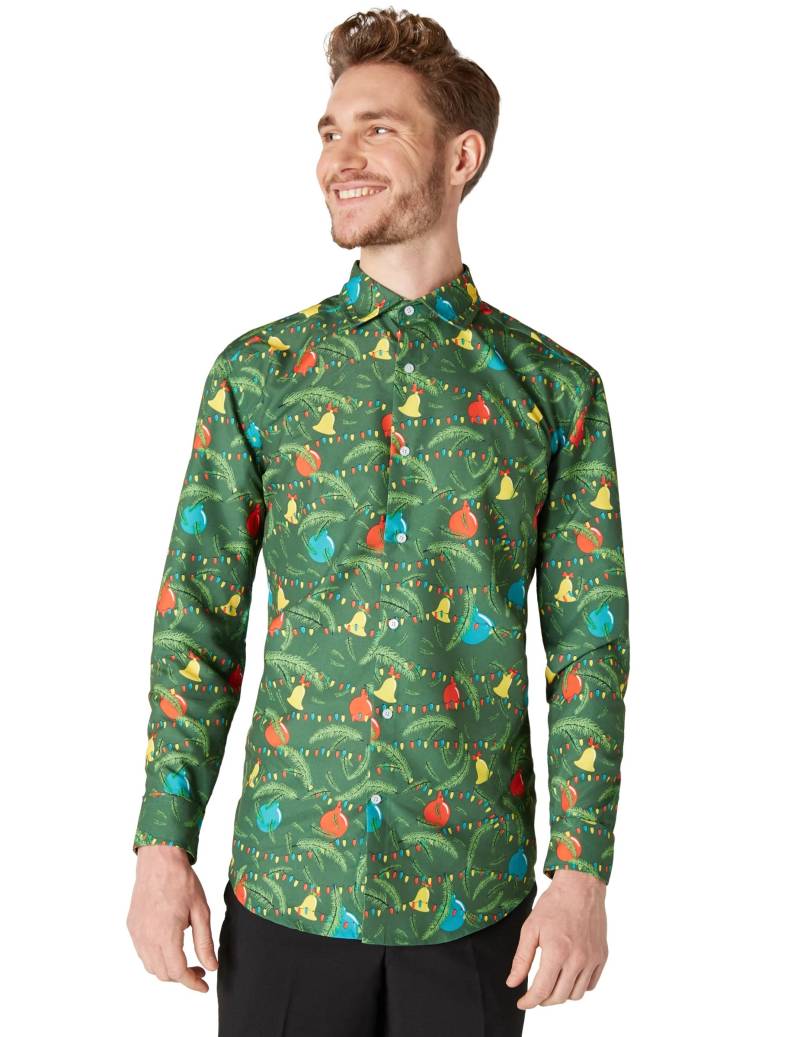 Suitmeister Hemd Weihnachten Weihnachtsmotiv Grün von OPPOSUITS