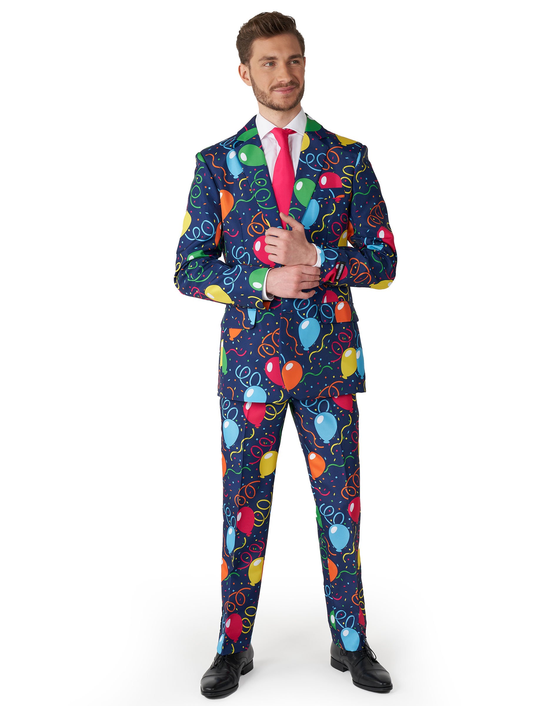 Suitmeister Herrenanzug Luftballons Faschingskostüm bunt von OPPOSUITS