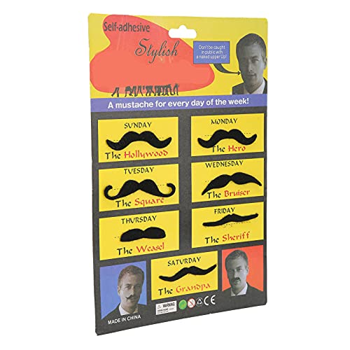 OPPWONG Gefälschte Schnurrbärte Set, Soft Lint Beard Cosplay-Zubehör Fake Bart mit Doppelseitigen Klebeband 7pcs für Halloween- und Kostümpartys von OPPWONG