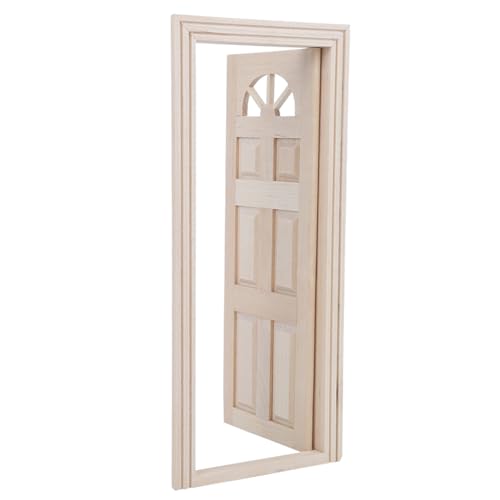 OPPWONG Melody Jane Dolls Häuser, Puppenhaus Windows Dollhouse Tür Mini Fenstertürmodell Spielzeug 1:12 Dollhouse Holz Miniatur Simuliertes Tür Minaiture Zubehör (Sechs Tor) von OPPWONG