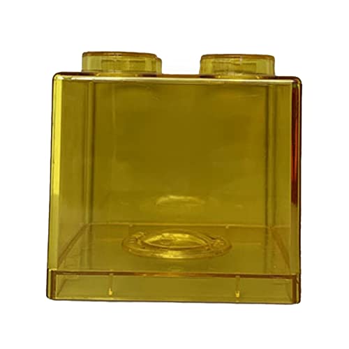 OPPWONG Spardose, Transparente Spardose aus Kunststoff Im Baustein-Design, Durchsichtige Spardose, Rechteckig, für Kinder, und Mädchen (Klares Gelb) von OPPWONG