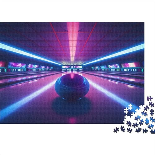 Bowling-Kugel Puzzle Für Erwachsene 1000 Teile Schillernde Farben Familie Challenging Games Wohnkultur Lernspiel Geburtstag Entspannung Und Intelligenz 1000pcs (75x50cm) von OPSREY