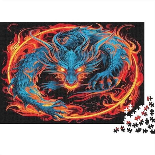 Drachenkönig Puzzles 1000 Teile Böser Drache Erwachsene Wohnkultur Geschicklichkeitsspiel Für Die Ganze Familie Lernspiel Geburtstag Stress Relief 1000pcs (75x50cm) von OPSREY