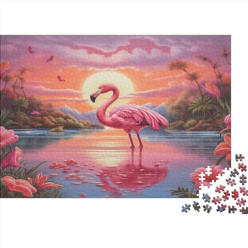 Flamingo Für Erwachsene 1000 Teile Tier Puzzles Family Challenging Spiele Geburtstag EduKatzeional Spiele Wohnkultur Stress Relief Toy 300pcs (40x28cm) von OPSREY