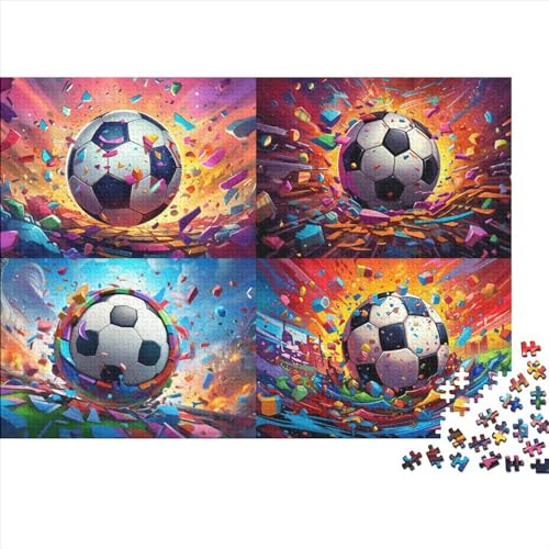 Fußball 1000 Teile Bunter Fußball Erwachsene Puzzles Geburtstag Geschicklichkeitsspiel Für Die Ganze Familie Home Decor Lernspiel Stress Relief 1000pcs (75x50cm) von OPSREY