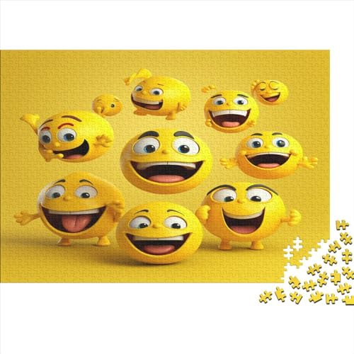 Gelber Smiley 1000 Teile Zeichentrickfilm Puzzles Erwachsene Lernspiel Family Challenging Games Moderne Wohnkultur Geburtstag Stress Relief Toy 1000pcs (75x50cm) von OPSREY