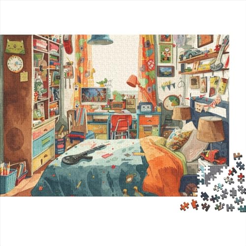 Gemütliches Häuschen 1000 Teile Zimmer Erwachsene Puzzles Geburtstag Geschicklichkeitsspiel Für Die Ganze Familie Home Decor Lernspiel Stress Relief 1000pcs (75x50cm) von OPSREY