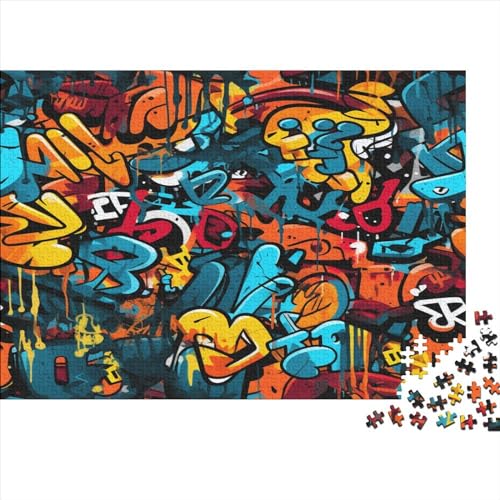 Graffiti Puzzles 1000 Teile Straßen-Pudel Erwachsene Geburtstag Home Decor EduKatzeional Spiele Family Challenging Spiele Entspannung Und Intelligenz 500pcs (52x38cm) von OPSREY