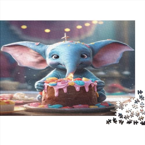 Niedliche Elefanten-Puzzles für Erwachsene, 1000 Teile, Elefant, animiert, Innendekoration, Geburtstagsgeschenke für Weihnachten, Lernspiele, Family Games, Stressabbau, Spielzeug, 1000 Stück (75 x 50 von OPSREY