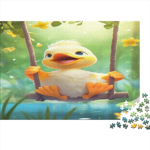 Niedliche Ente Puzzle Erwachsene 1000 Teile Krawatter Geburtstag Moderne Wohnkultur Familie Challenging Games Lernspiel Stress Relief 1000pcs (75x50cm) von OPSREY