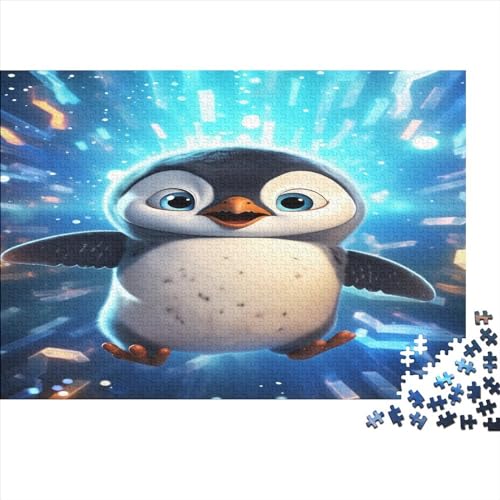 Niedlicher Pinguin Erwachsene 1000 Teile Zeichentrickfilm Pinguin Puzzle Familie Challenging Games Moderne Wohnkultur Lernspiel Geburtstag Stress Relief Toy 1000pcs (75x50cm) von OPSREY