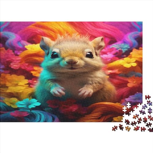 Niedliches Eichhörnchen 1000 Teile Tier Für Erwachsene Puzzles Lernspiel Geburtstag Home Decor Family Challenging Spiele Stress Relief 1000pcs (75x50cm) von OPSREY