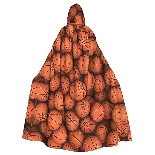 OPSREY Kapuzen-Poncho mit Basketball-Motiv, Orange bedruckt von OPSREY