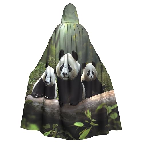 OPSREY Niedlicher Panda-bedruckter Unisex-Kapuzenmantel für Erwachsene, lässiger Umhang, Party-Kostüm, niedlicher Panda, Einheitsgröße, Niedlicher Panda, EinheitsgröÃŸe von OPSREY