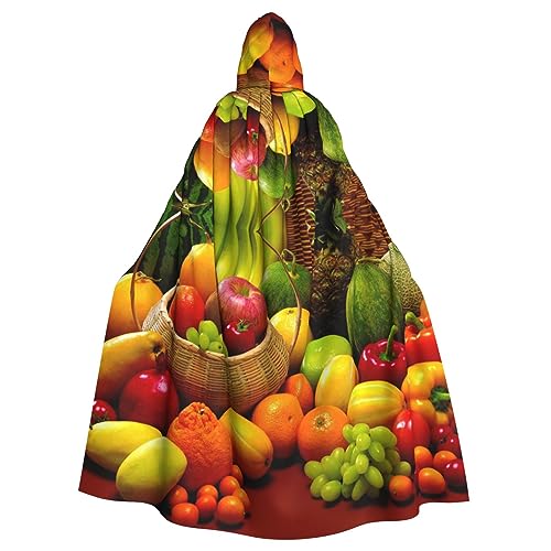 OPSREY Poncho mit Kapuze für Erwachsene, Motiv: frisches Gemüse, Obst, bedruckt, Party-Dekoration, Poncho von OPSREY