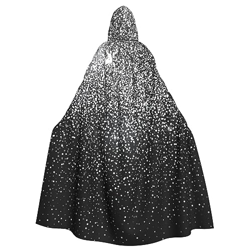 OPSREY Poncho mit Kapuze für Erwachsene, glänzend, silberfarben, glitzernd, Party-Dekoration von OPSREY