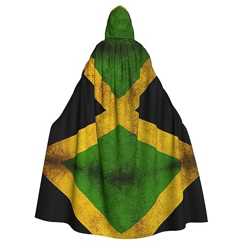 OPSREY Poncho mit Kapuze und alter jamaikanischer Flagge, bedruckt, für Erwachsene, Party-Dekoration, Poncho von OPSREY