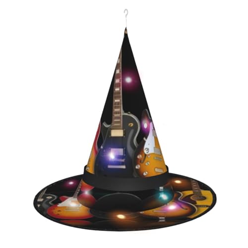 OPSREY elektrische gitarre gedruckt leuchten Hexenhut Halloween Spitzhut Hexe Dekoration Zubehör von OPSREY