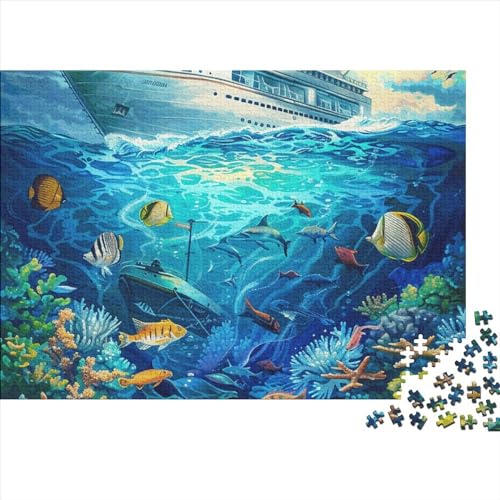 Ozeanische Welt Für Erwachsene 1000 Teile Tropische Fische Puzzles Geburtstag Lernspiel Wohnkultur Family Challenging Spiele Stress Relief 1000pcs (75x50cm) von OPSREY