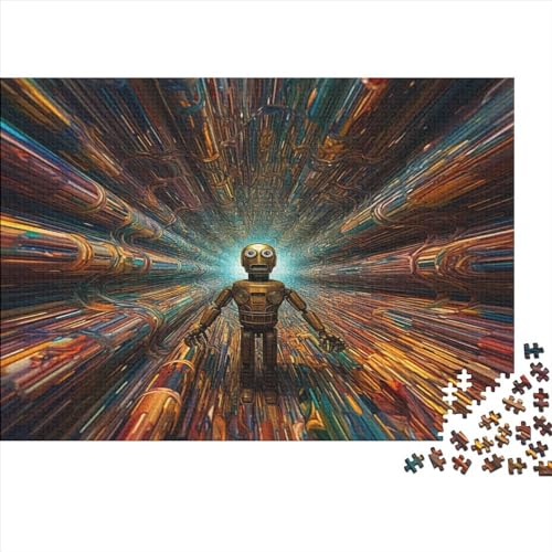 Roboter Erwachsene 1000 Teile Visuelle 3D-Effekte Puzzle Familie Challenging Games Home Decor Geburtstag EduKatzenional Game Stress Relief 1000pcs (75x50cm) von OPSREY