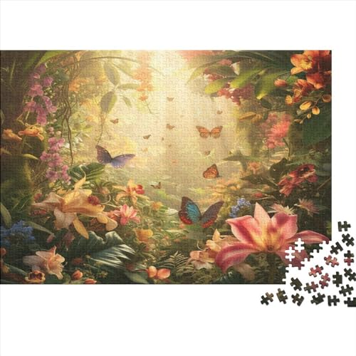 Schmetterling Puzzle Für Erwachsene 1000 Teile Wald Wohnkultur Geburtstag Family Challenging Spiele Lernspiel Stress Relief 300pcs (40x28cm) von OPSREY