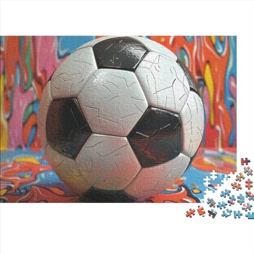 Sportlicher Fußball 1000 Teile Fußball Puzzles Erwachsene Wohnkultur Geburtstag Family Challenging Spiele Lernspiel Entspannung Und Intelligenz 1000pcs (75x50cm) von OPSREY