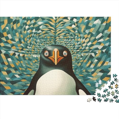Überraschender Pinguin 1000 Teile Krawatter Puzzle Für Erwachsene Geburtstag Home Decor Familie Challenging Games Lernspiel Stress Relief 1000pcs (75x50cm) von OPSREY