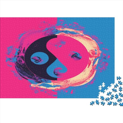 Yin-Yang Diagramm Taiji Bagua 500 Teile Puzzle für Erwachsene Familie Spiele Lernspiele Innendekoration Geburtstagsgeschenke für Weihnachten Stress Relief Toy 500 Stück (52 x 38 cm) von OPSREY