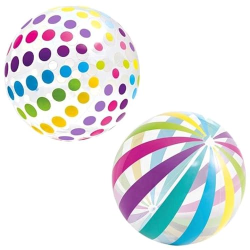 2 Stück Bunte Aufblasbare Strandbälle Regenbogen und Polka Dots Design Spielbälle Sommer Poolspielzeug Wasserspaß für Kinder und Erwachsene Schwimmbad Strandparty Garten Outdoor Aktivitäten 2 Stück Bunte Aufblasbare Strandbälle Regenbogen und Polka Dots Design Spielbälle Sommer Poolspielzeug Wasserspaß für Kinder und Erwachsene Schwimmbad Strandparty Garten Outdoor Aktivitäten von OPVXZAD