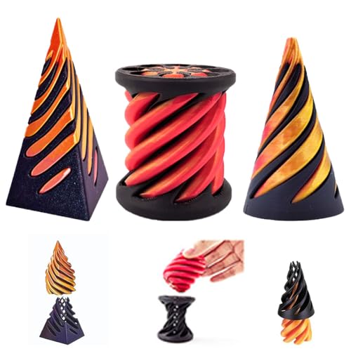 3 Stücke Impossible Cone Pyramid& Zylinder Spirale Spielzeu 3D Gedruckte Spirale Kegel Fidget Toy Impossible Pyramid Passage Sculpture Mini Vortex Thread Illusion für Kinder und Erwachsene 3 Stücke Impossible Cone Pyramid& Zylinder Spirale Spielzeu 3D Gedruckte Spirale Kegel Fidget Toy Impossible Pyramid Passage Sculpture Mini Vortex Thread Illusion für Kinder und Erwachsene von OPVXZAD