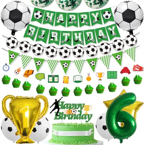 Fußball 6 Geburtstag Deko Set-Grün Folienballon 6,Folienballons Fußball,Latexballons Grün,Trophäe Luftballon,Konfetti Luftballons Green,mit Tortendeko, Ballonband,für 6 Jahre Kinder Anniversaire Party Fußball 6 Geburtstag Deko Set-Grün Folienballon 6,Folienballons Fußball,Latexballons Grün,Trophäe Luftballon,Konfetti Luftballons Green,mit Tortendeko, Ballonband,für 6 Jahre Kinder Anniversaire Party von OPVXZAD
