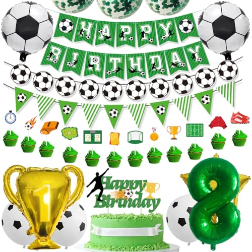 Fußball 8 Geburtstag Deko Set-Grün Folienballon 8,Folienballons Fußball,Latexballons Grün,Trophäe Luftballon,Konfetti Luftballons Green,mit Tortendeko, Ballonband,für 8 Jahre Kinder Anniversaire Party Fußball 8 Geburtstag Deko Set-Grün Folienballon 8,Folienballons Fußball,Latexballons Grün,Trophäe Luftballon,Konfetti Luftballons Green,mit Tortendeko, Ballonband,für 8 Jahre Kinder Anniversaire Party von OPVXZAD