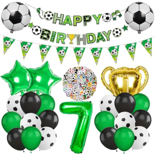 Fußball Luftballon 7. Geburtstag Deko Set, Football Luftballon Folienballon, Zahlen 7 Grün Folienballon, Fussball Banner & Stickers für Kinder Mädchen Junge 7 Jahre Birthday Party Dekorationen Fußball Luftballon 7. Geburtstag Deko Set, Football Luftballon Folienballon, Zahlen 7 Grün Folienballon, Fussball Banner & Stickers für Kinder Mädchen Junge 7 Jahre Birthday Party Dekorationen von OPVXZAD